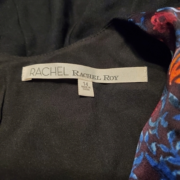 NEW Rachel Roy Black Floral Midi Dress - Picture 3 of 4